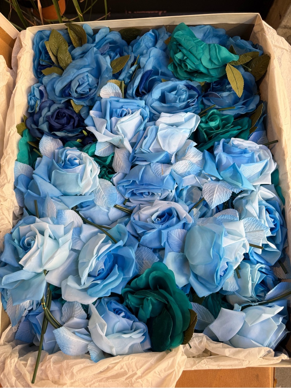 Silk Blue Rose Floral clothing PIN - Blue Blooms